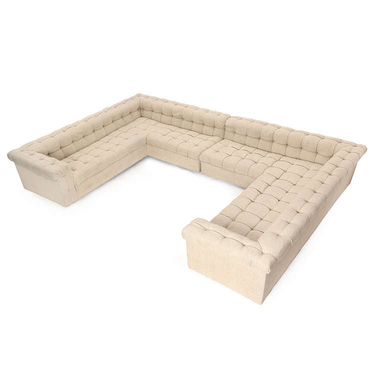 Large Sectional Chesterfield Sofa by Edward Wormley For Sale at 1stdibs