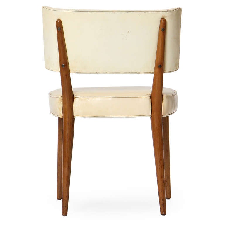 Leather Curved Back Chair by Edward Wormley