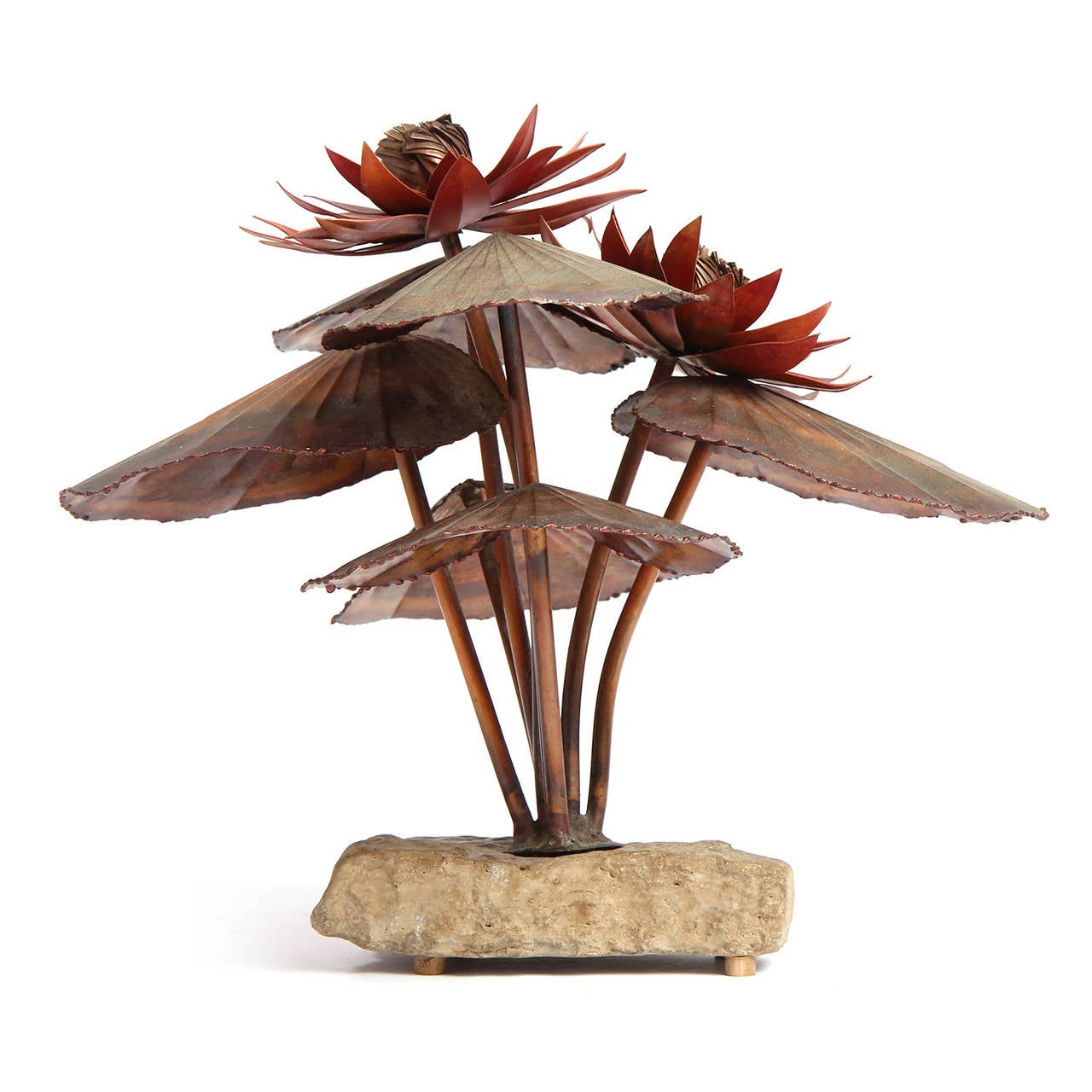 Mid-Century Modern Water Lilly Sculpture by Steck