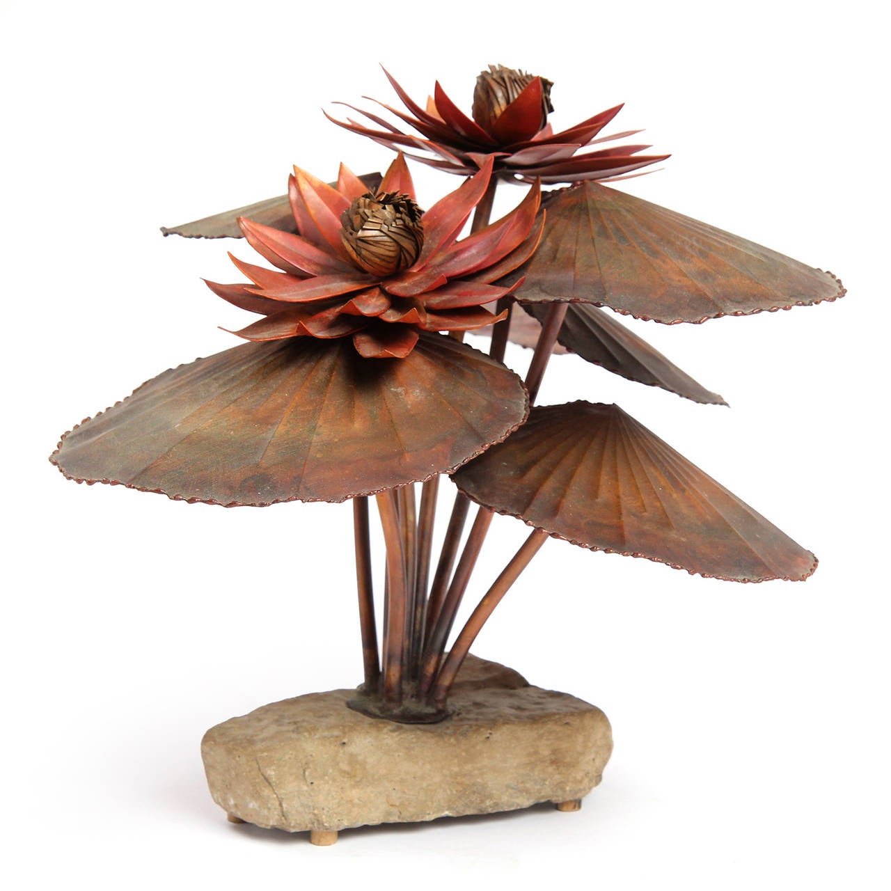 Water Lilly Sculpture by Steck In Good Condition In Sagaponack, NY