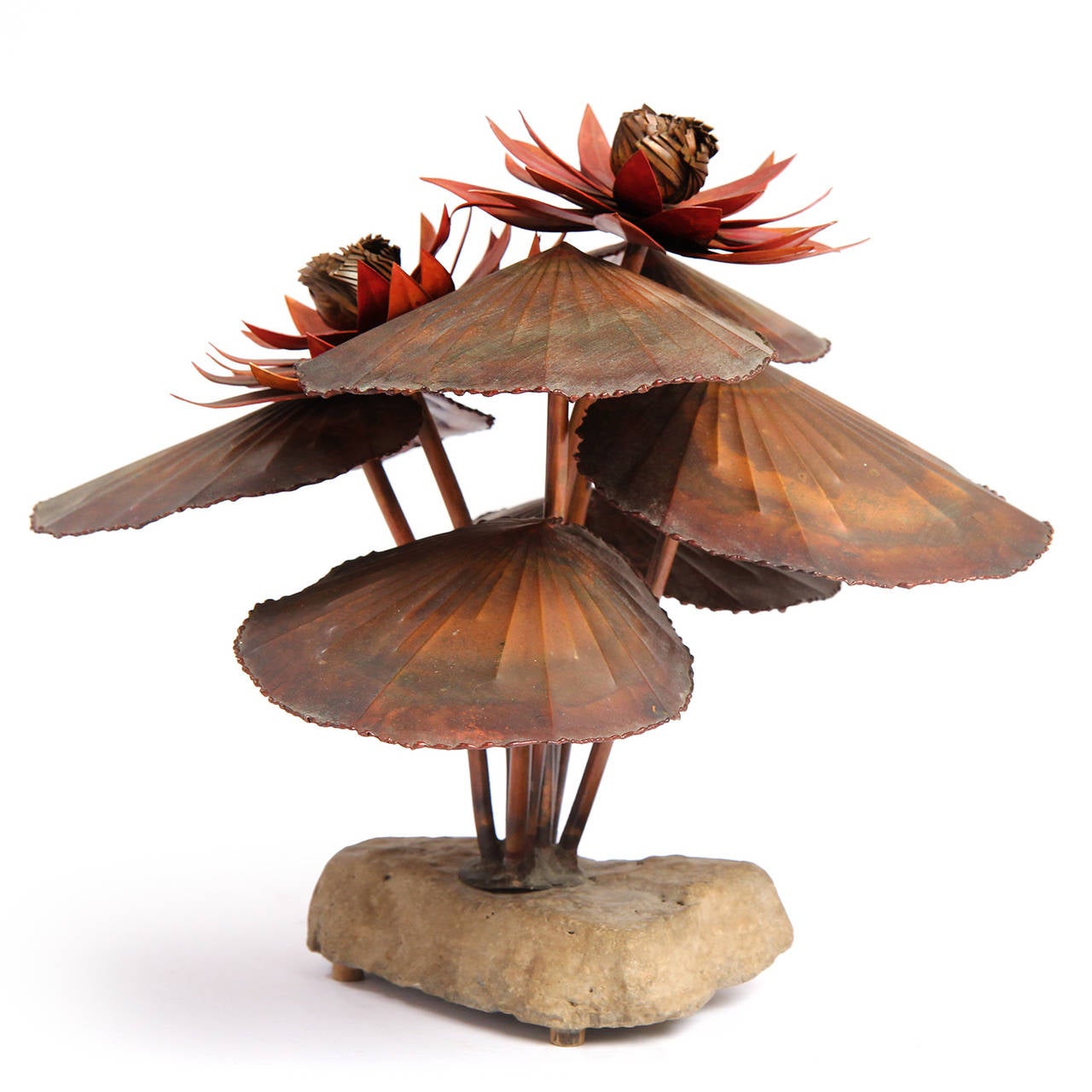 Mid-20th Century Water Lilly Sculpture by Steck
