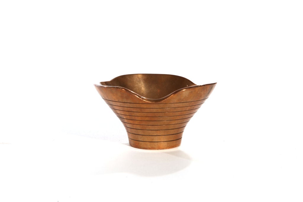 Mid-20th Century Copper and Brass Bowls by Paavo Tynell
