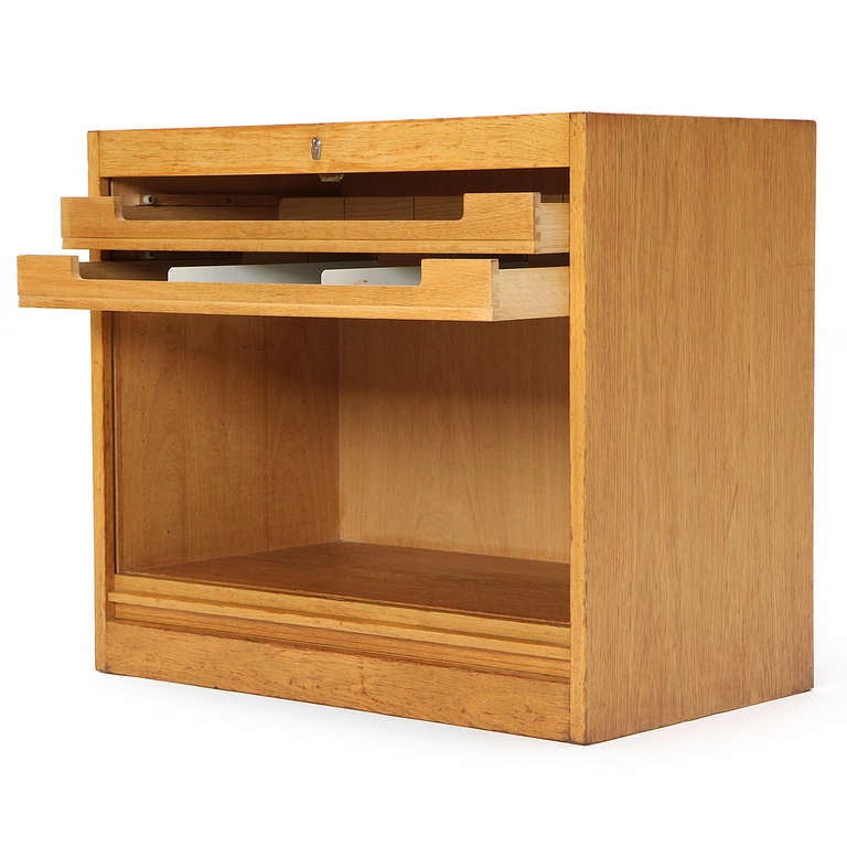 Oak Tambour Cabinet by Hans J. Wegner In Good Condition For Sale In Sagaponack, NY