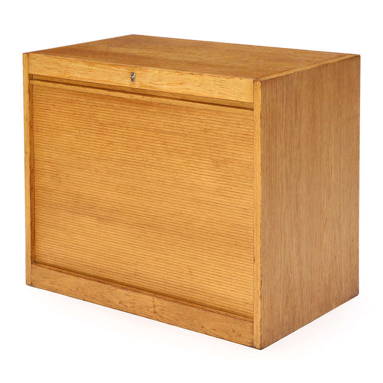 Oak Tambour Cabinet by Hans J. Wegner For Sale 1