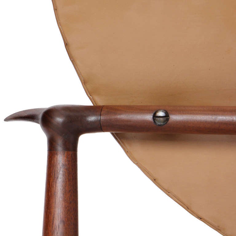 Leather Walnut Armchair by Finn Juhl