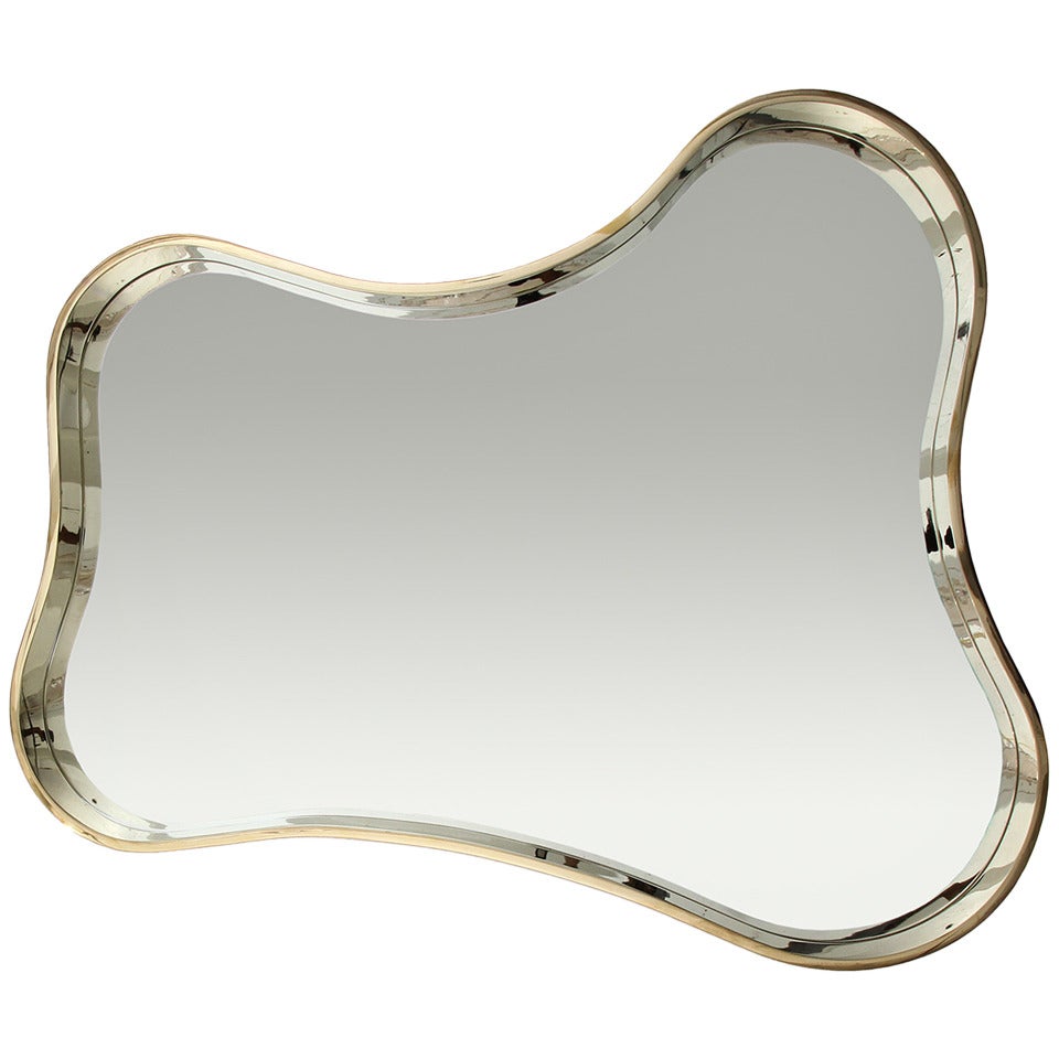 Freeform Polished Brass Mirror
