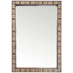 Rosewood and Tile Mirror by Royal Copenhagen