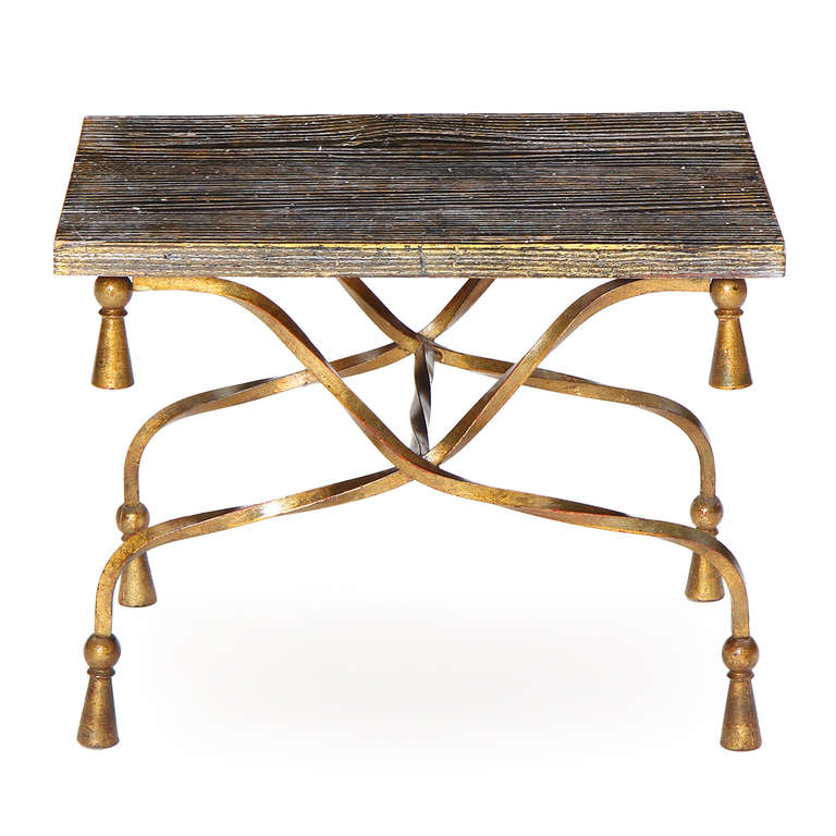 Gilded Italian Wrought Iron Table For Sale 1