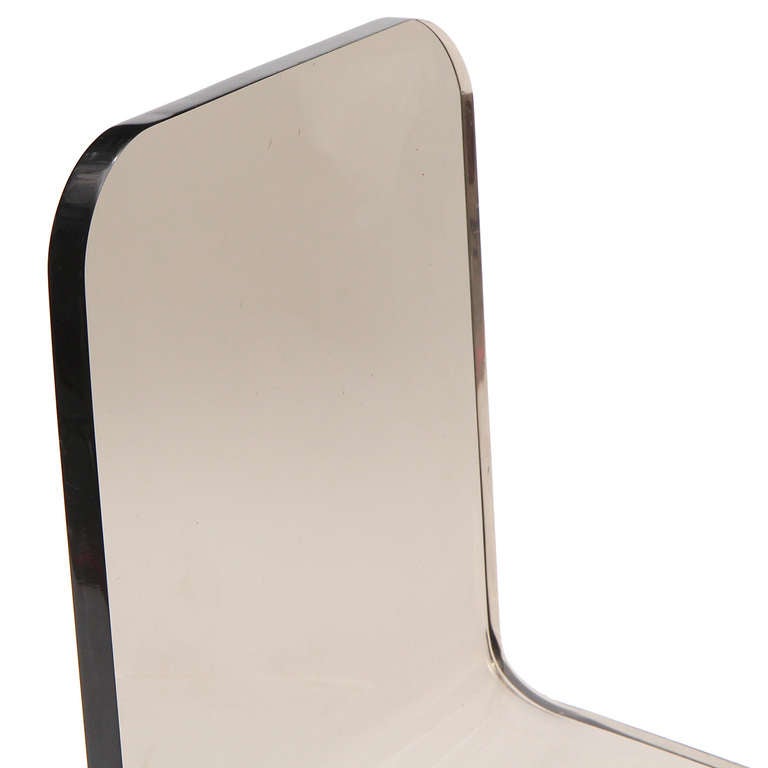 Mid-Century Modern Smoke Acrylic Z Chair in the Style of Gerrit Reitveld