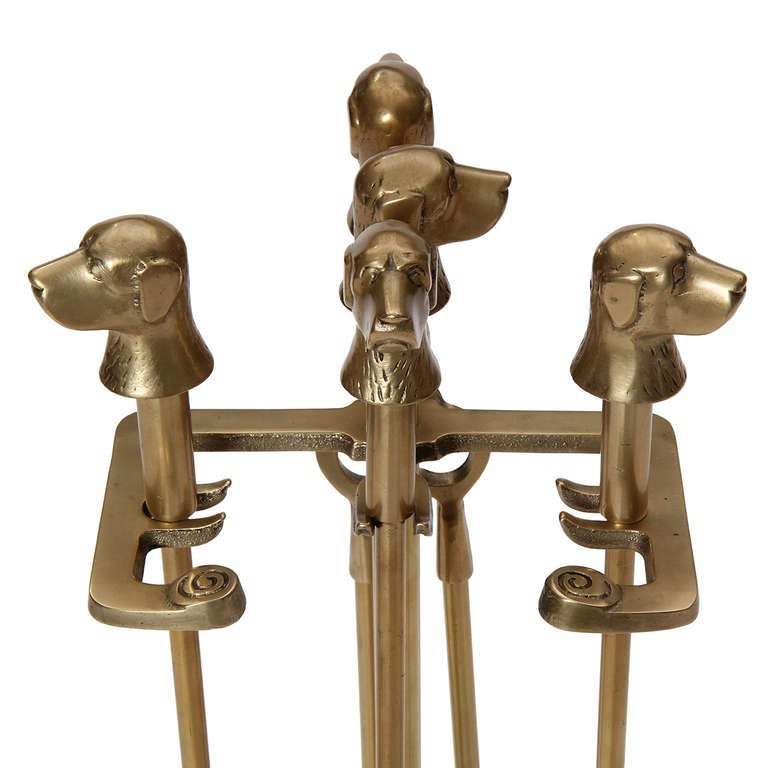 Art Deco Dog Head Bronze Firetools 2