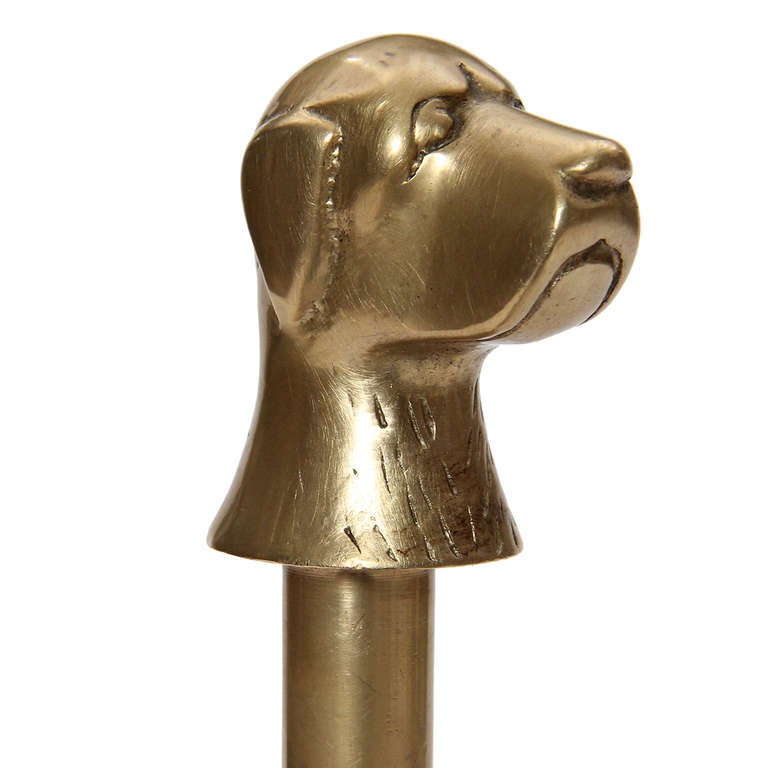 Art Deco Dog Head Bronze Firetools 1