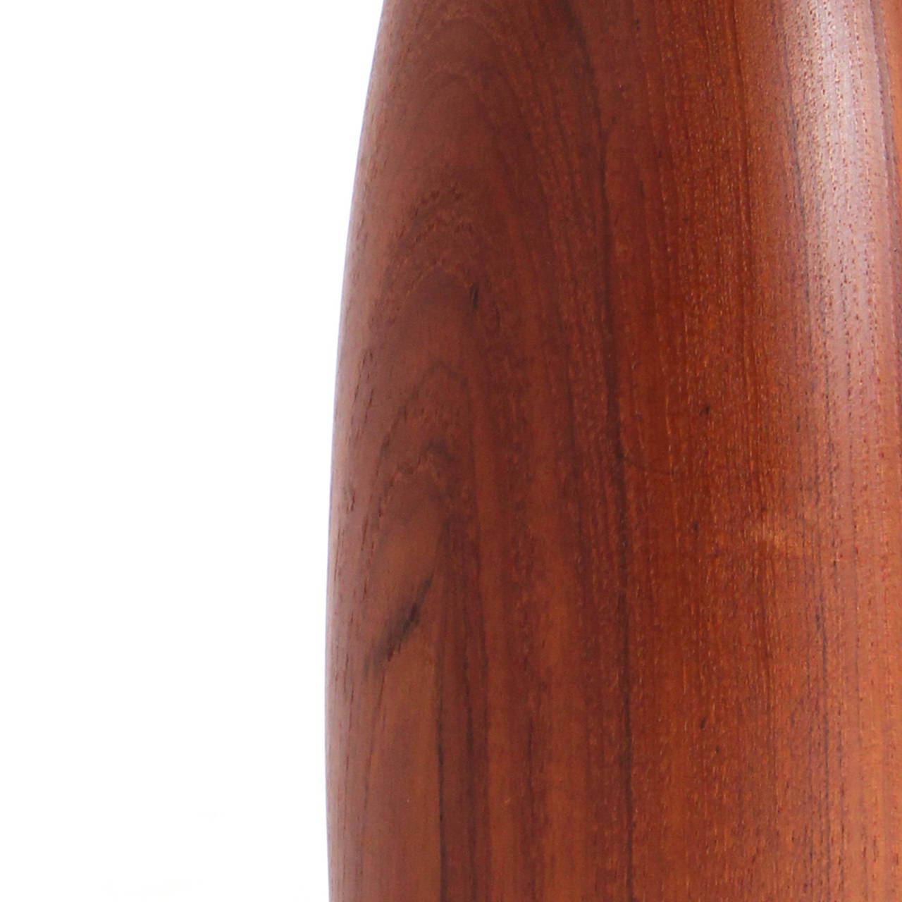 Scandinavian Modern Danish Turned Teak Table Lamps For Sale