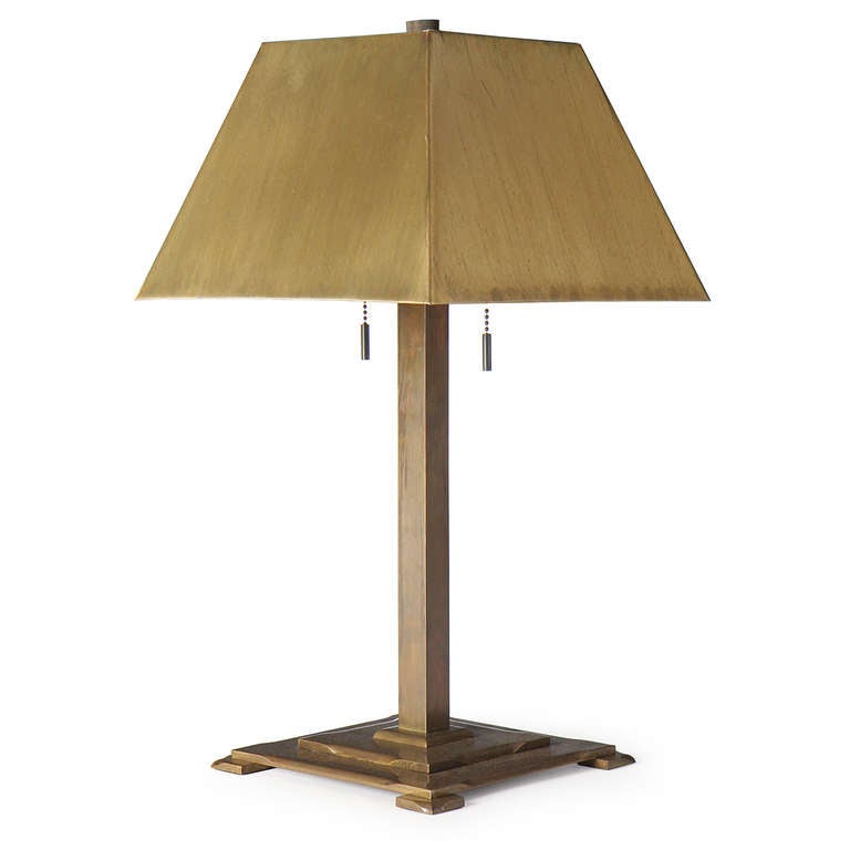 Bronze Arts and Crafts Table Lamps In Excellent Condition In Sagaponack, NY