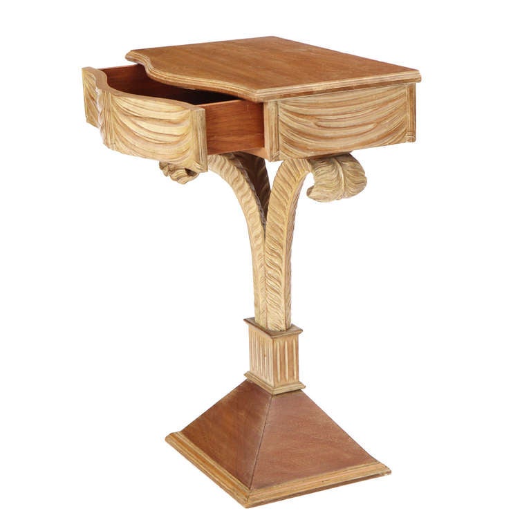 American 1950s Hand-Carved Entry Console by Grosfeld House