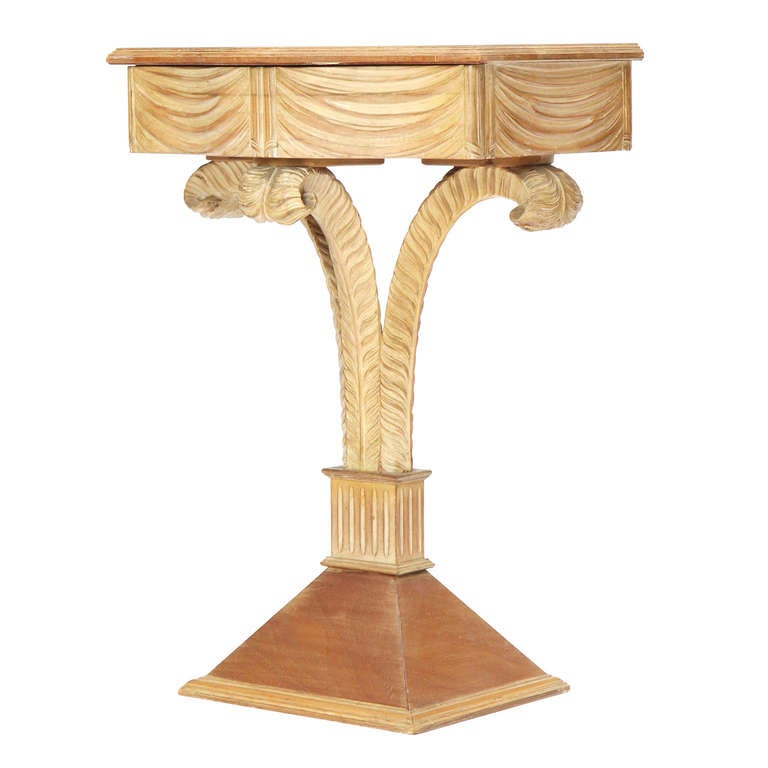 Mid-Century Modern 1950s Hand-Carved Entry Console by Grosfeld House