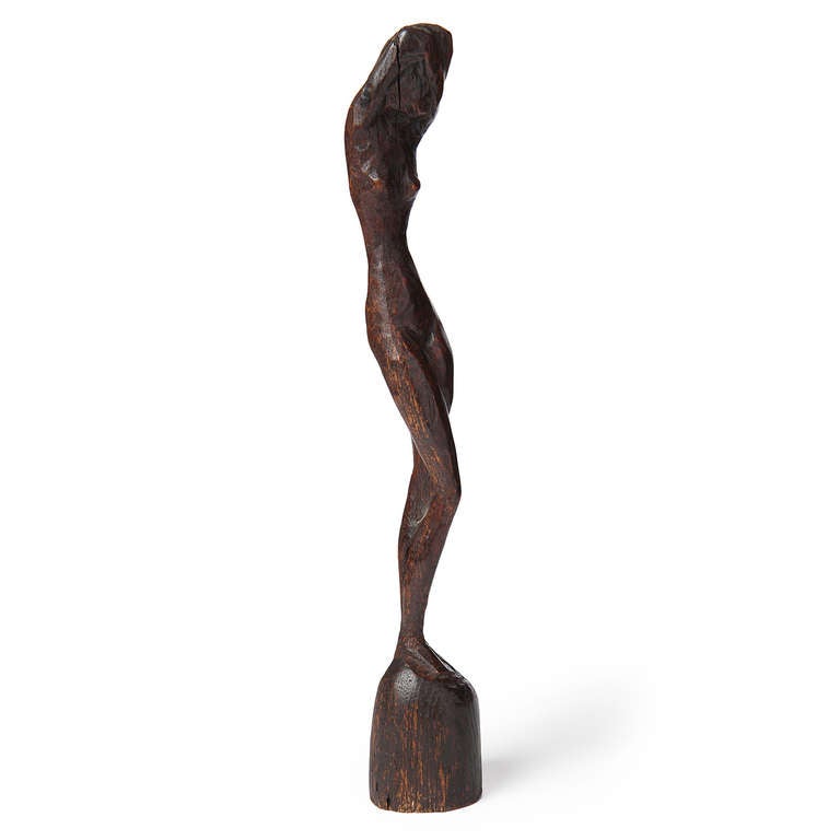 Oak Female Figure by Otto Pedersen For Sale