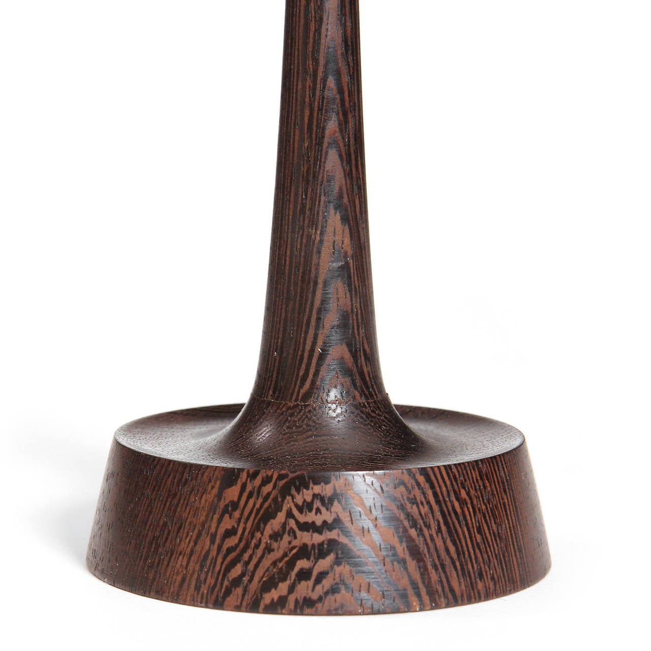 American Turned Wenge Candle Holder For Sale