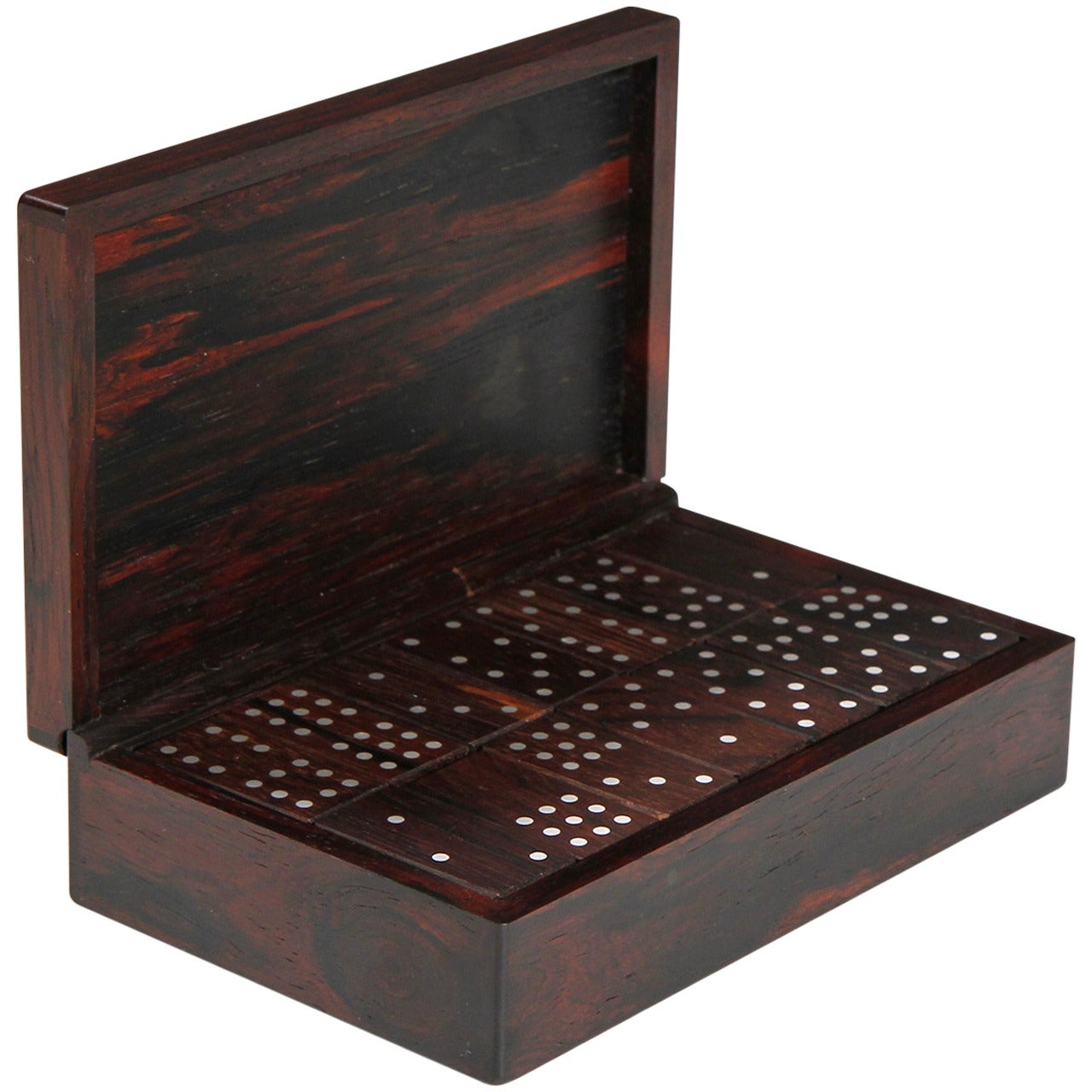 Boxed Rosewood and Sterling Domino Set by Klitgaard