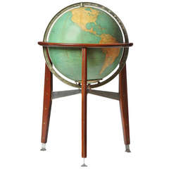 Vintage Glass Globe by Edward Wormley for Rand McNally