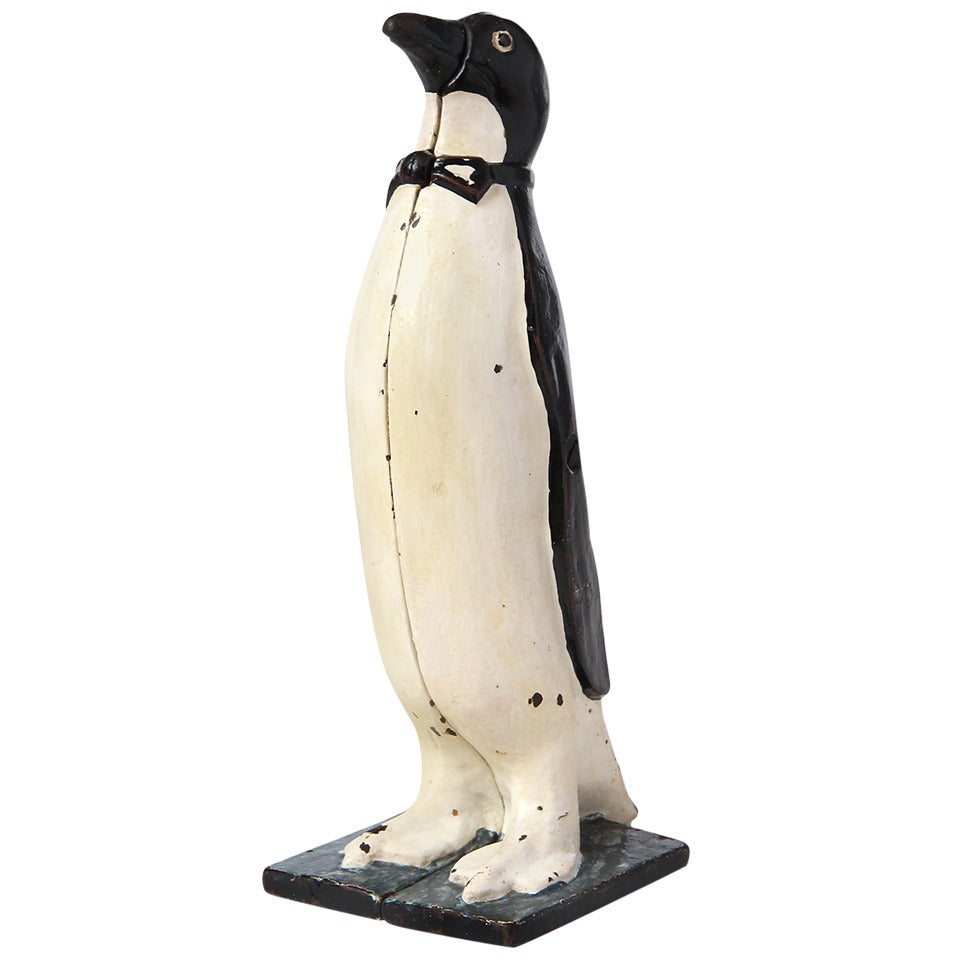 Cast Iron Doorstop Penguin