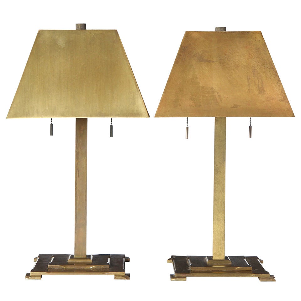 Bronze Arts and Crafts Table Lamps
