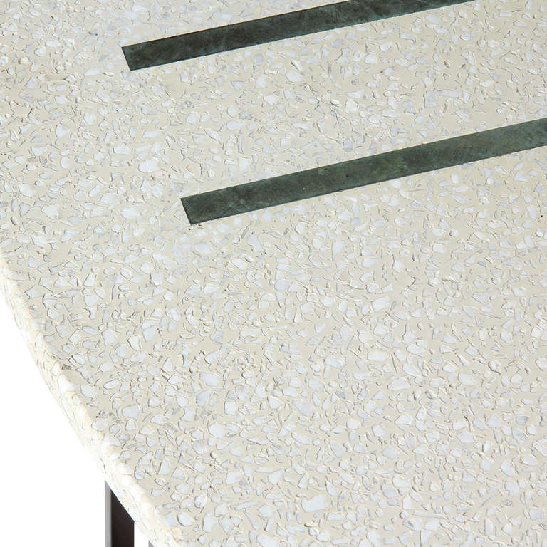 Mid-20th Century Terrazzo and Bronze Low Table