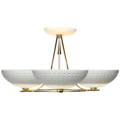 Brass and Lacquer Chandelier