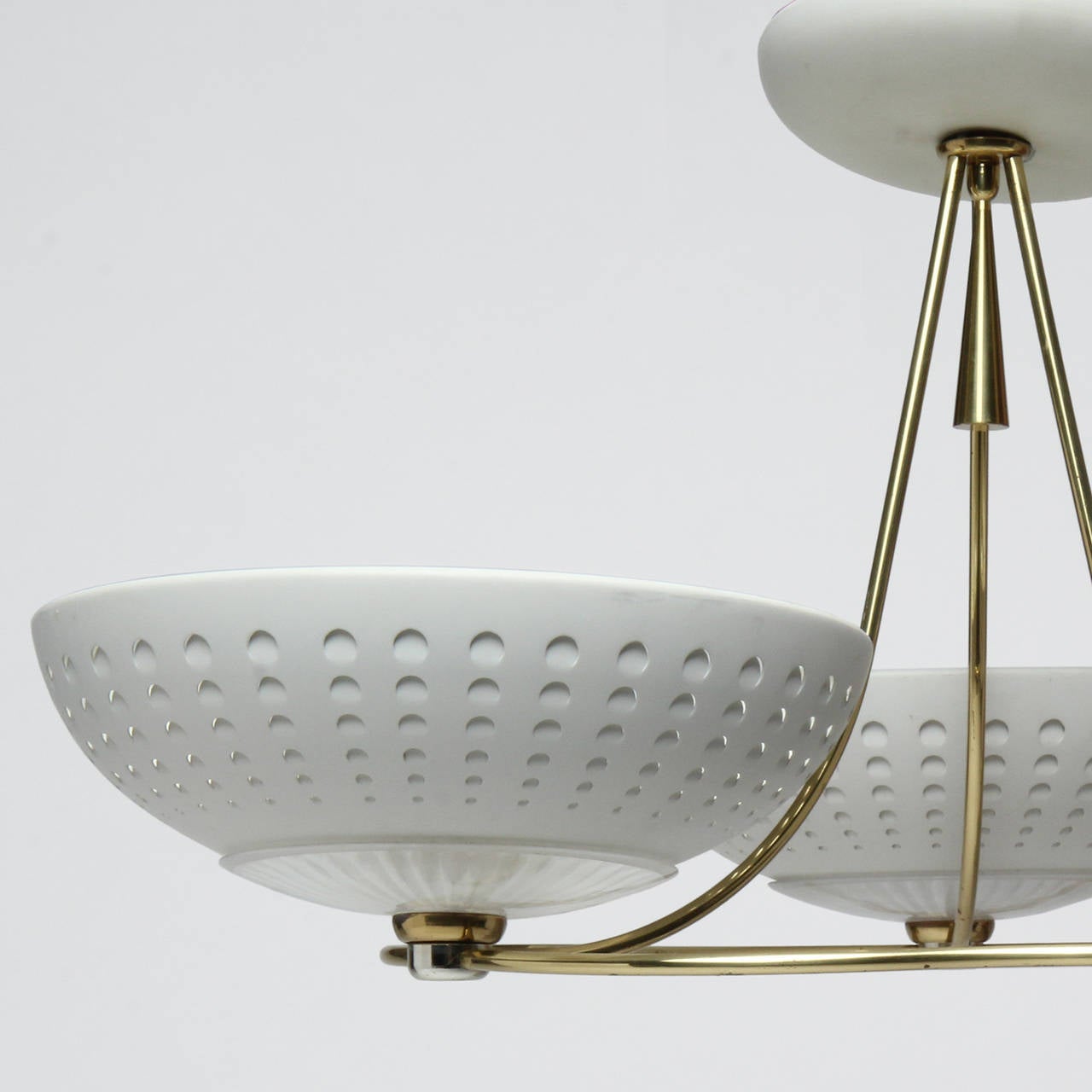 Lacquered Brass and Lacquer Chandelier