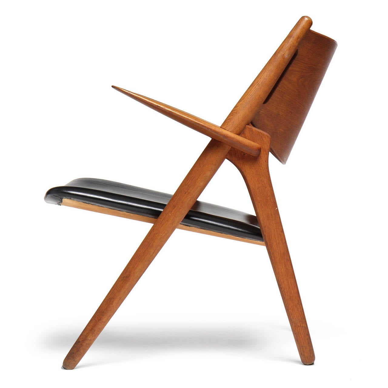 Danish Sawbuck Lounge Chair by Hans J. Wegner
