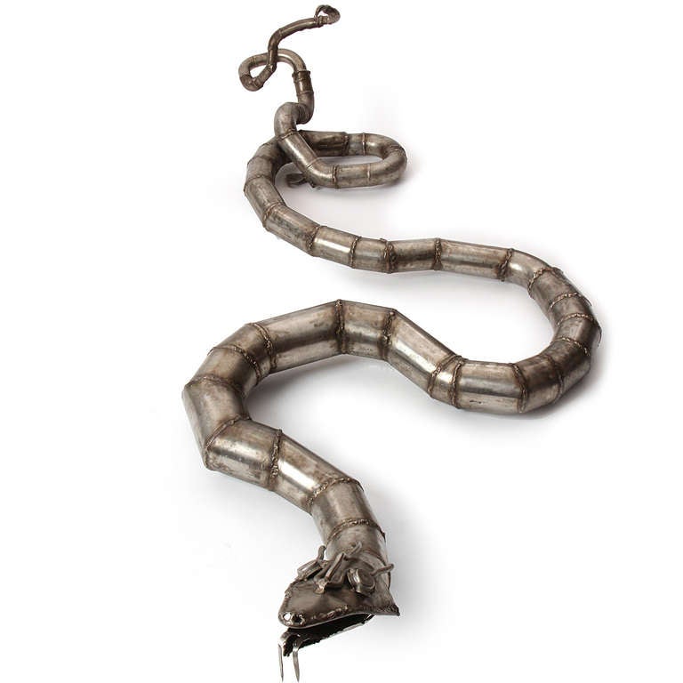 Scultura di serpente in acciaio dagli USA, anni '80 In condizioni buone in vendita a Sagaponack, NY
