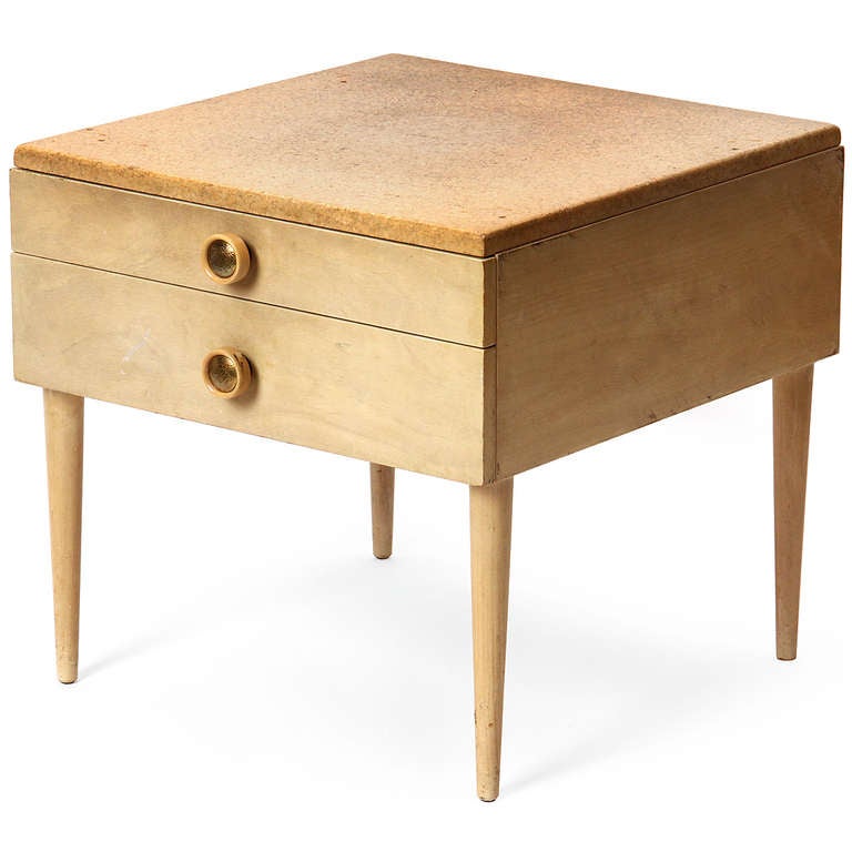 American Cork-Topped End Table by Paul Frankl for Johnson Furniture Co. For Sale
