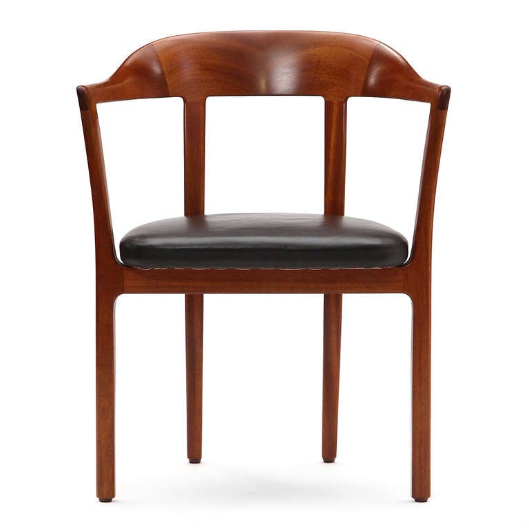 Mahogany Humpback Armchair by Ole Wanscher for A.J. Iversen In Good Condition In Sagaponack, NY