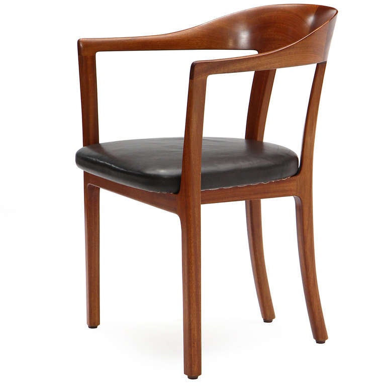 Mid-20th Century Mahogany Humpback Armchair by Ole Wanscher for A.J. Iversen