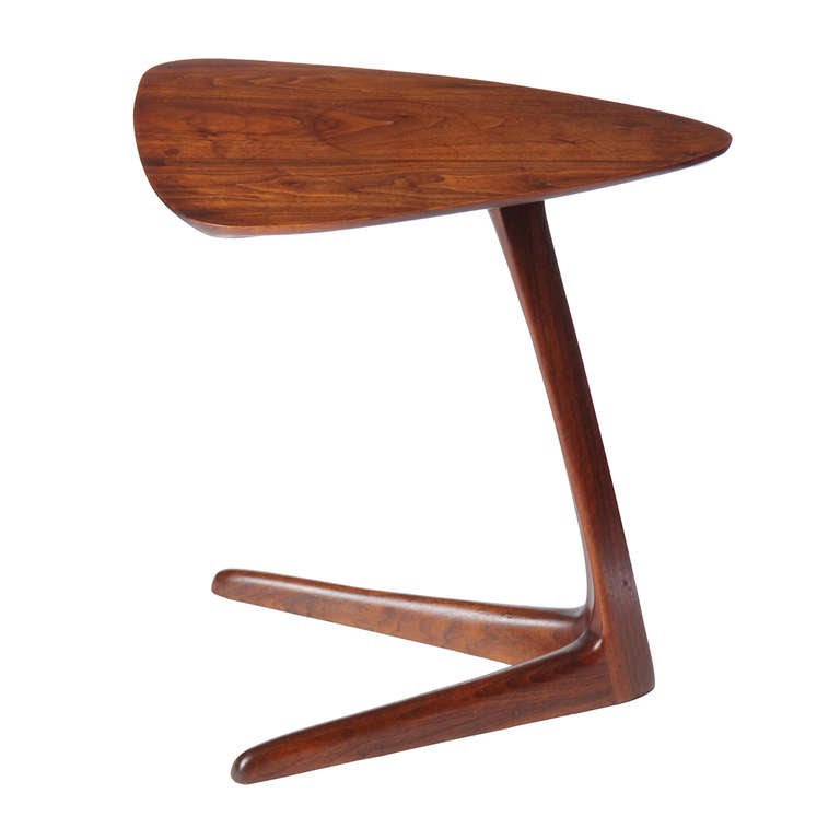 Late 20th Century Cantilevered Shield End Table in the Style of Kagan