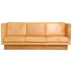 Natural Leather High Back Sofa 5