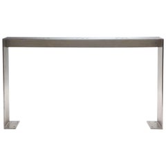 1980s Minimalist Steel Table from Yankee Stadium