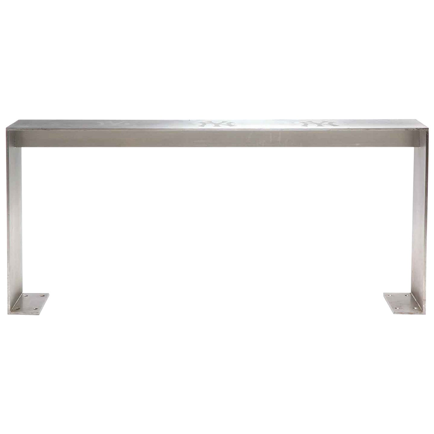 Low Minimalist Steel Table from Yankee Stadium For Sale