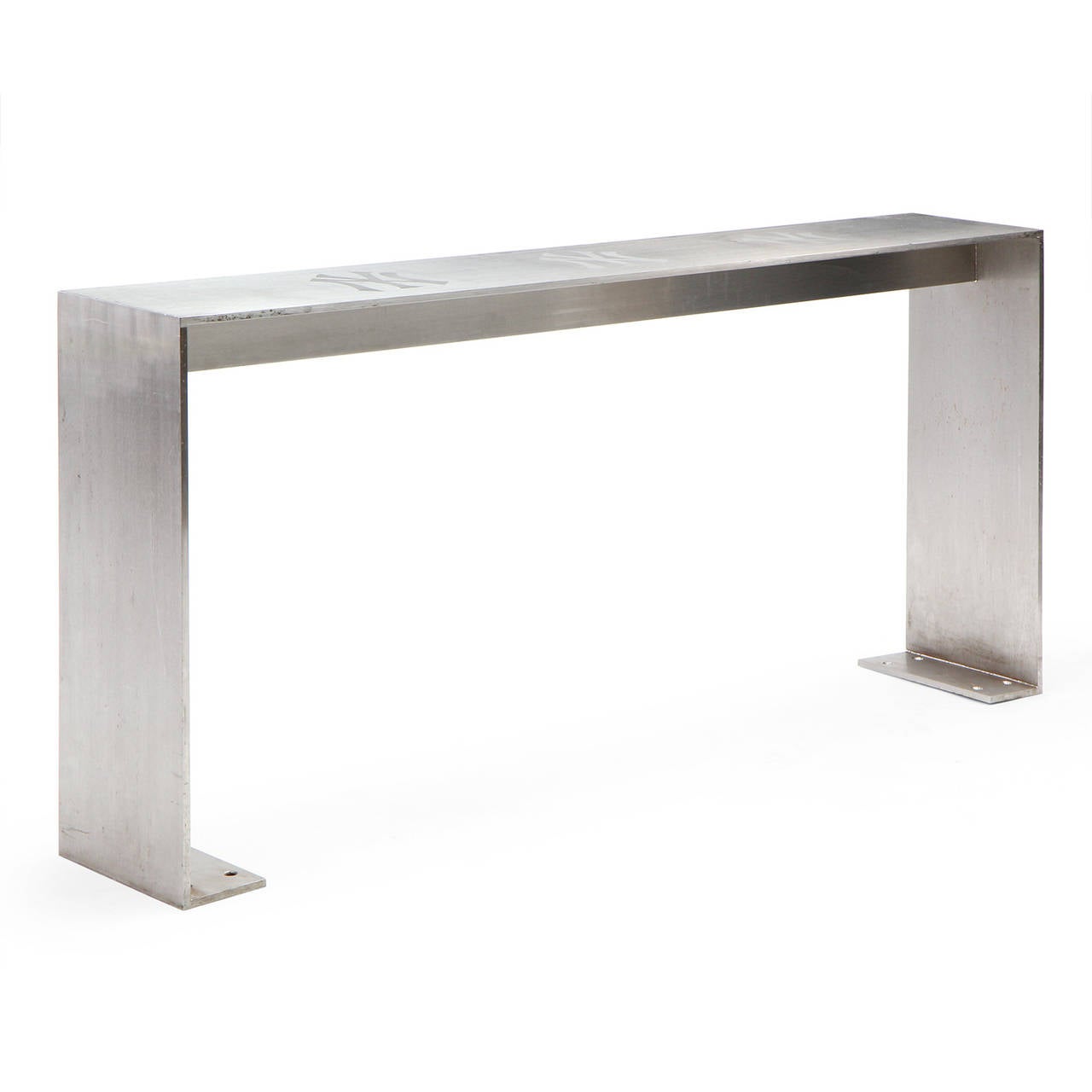 Low Minimalist Steel Table from Yankee Stadium In Good Condition For Sale In Sagaponack, NY