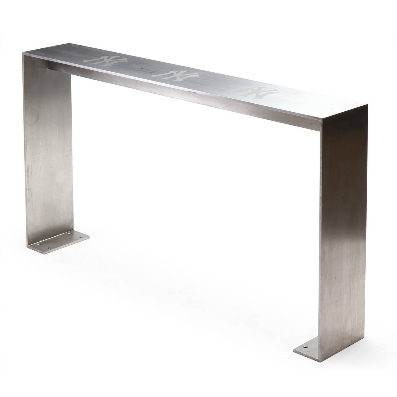 Industrial 1980s Minimalist Steel Table from Yankee Stadium For Sale