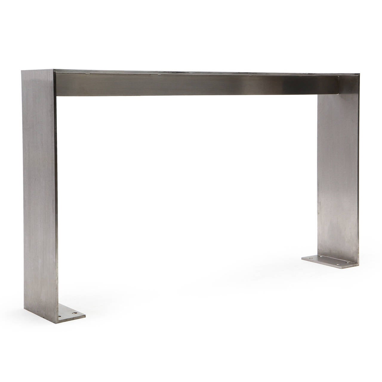 Polished 1980s Minimalist Steel Table from Yankee Stadium For Sale