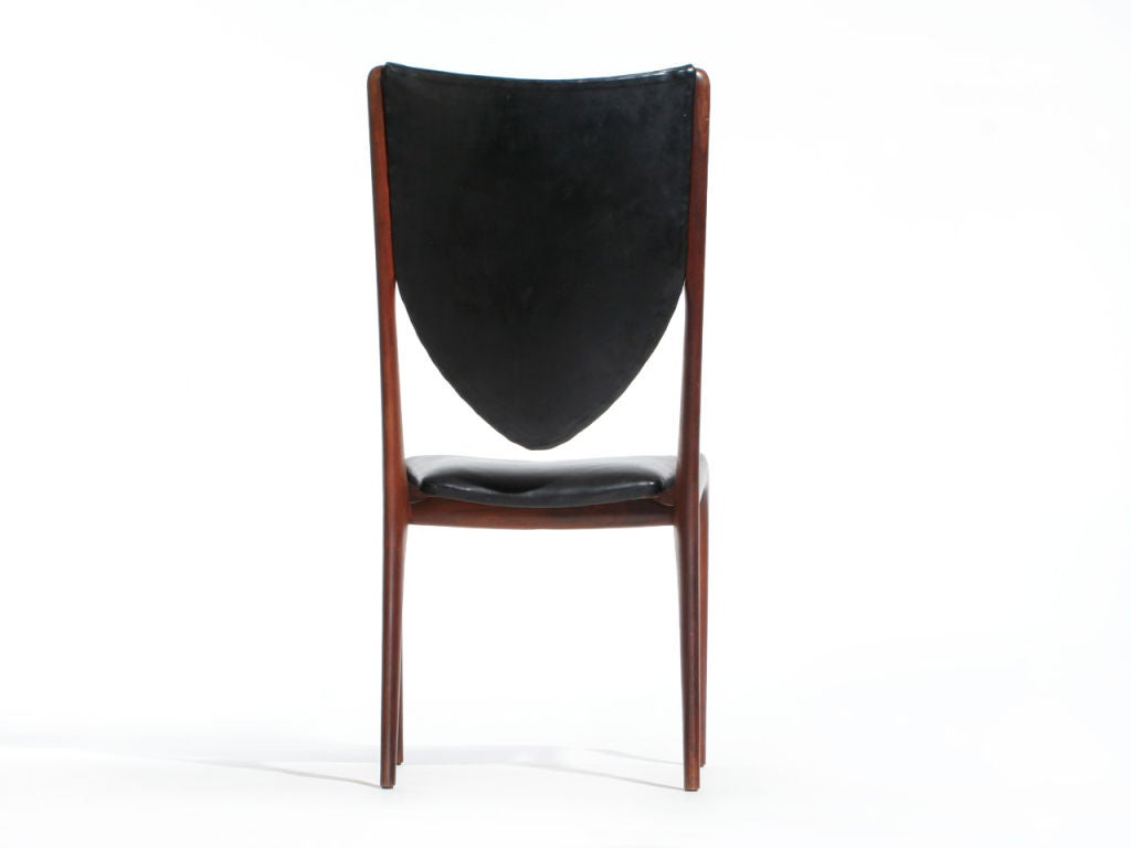 Mid-20th Century Shield Back Walnut Chairs by Vladimir Kagan