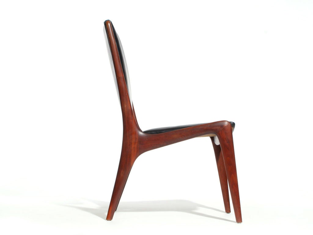 American Shield Back Walnut Chairs by Vladimir Kagan