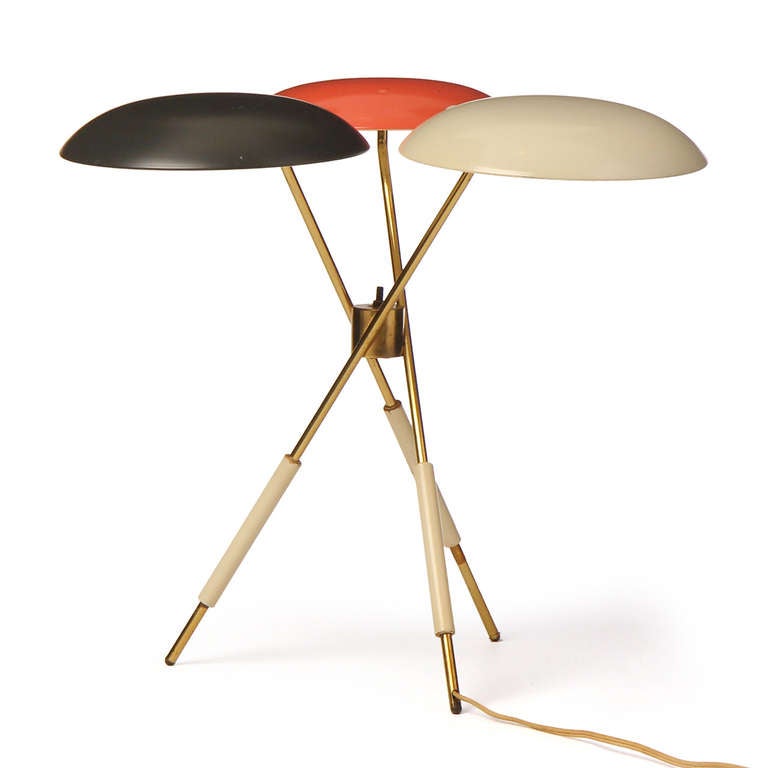 TriColor Tripod Desk Lamp by Gerald Thurston at 1stDibs