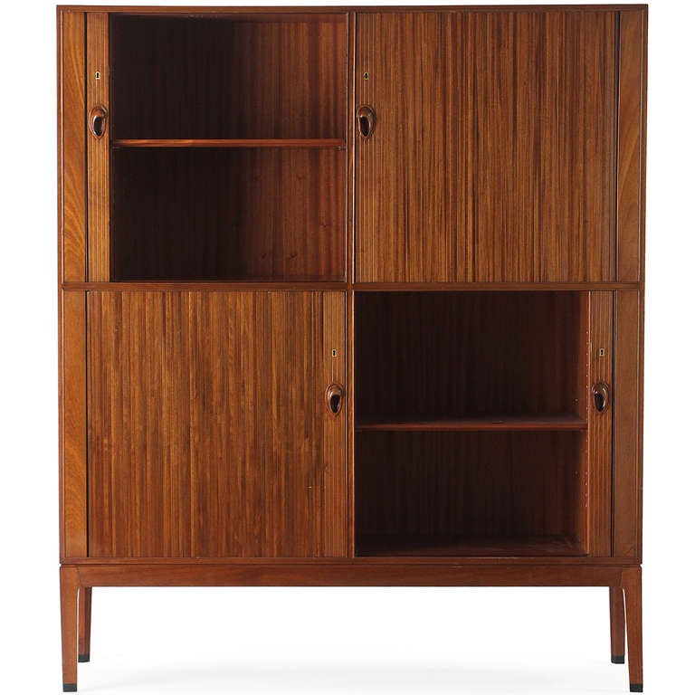 Tambour-Doored Double Cabinet By Ole Wanscher