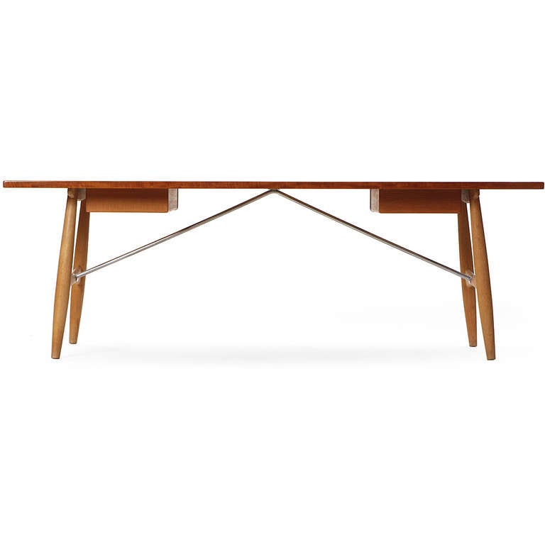 Rare Writing Desk By Hans J. Wegner In Excellent Condition In Sagaponack, NY