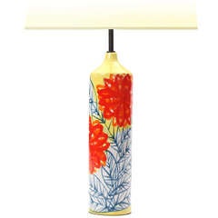 floral ceramic table lamp by Raymor