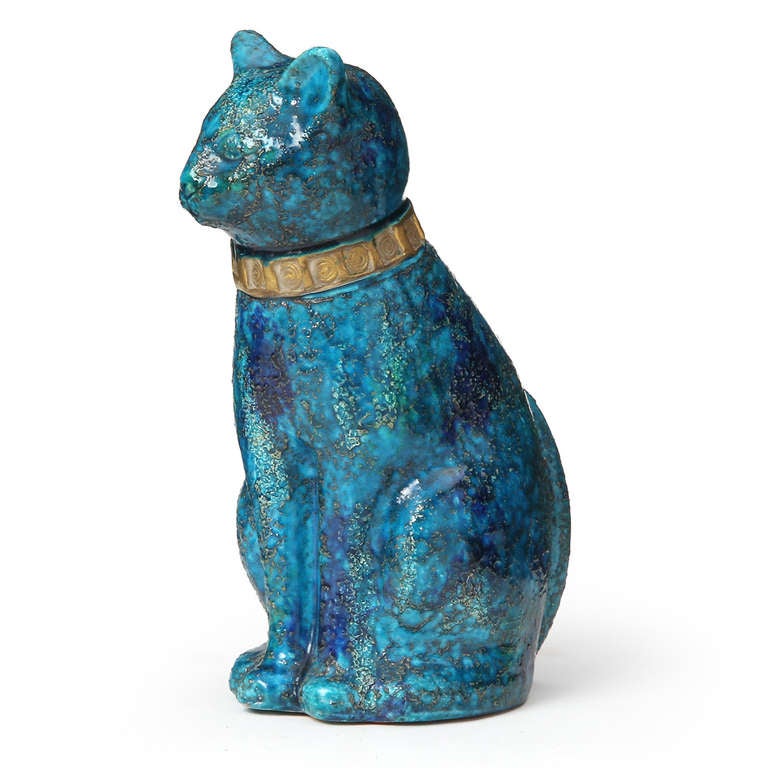 Blue Ceramic Cat