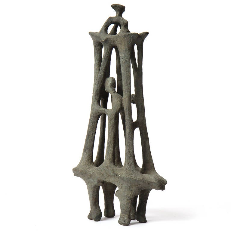 American Craftsman Unattributed Modernist Bronze Sculpture For Sale