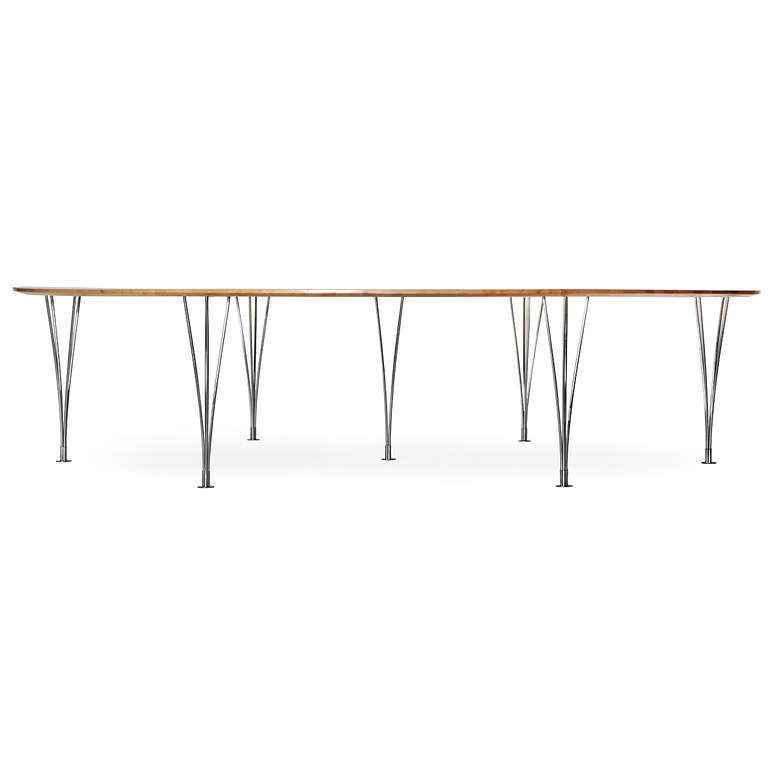 Scandinave moderne Table de conférence ou de salle à manger Super Ellipse de Piet Hein en vente