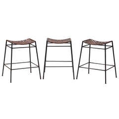 Leather And Iron Stools